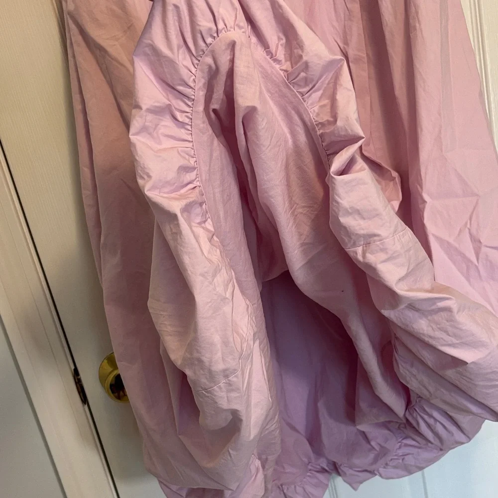 Abercrombie & Fitch Pink Mixed Fabric Bubble Hem Midi Dress Size XL – Excellent - Picture 4 of 14